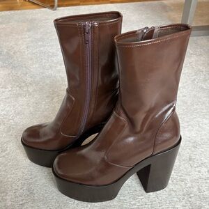 Jeffrey Campbell Brown Platform Boots - Size 7.5
